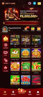 DM777 game features screen showing dm77game mobile interface